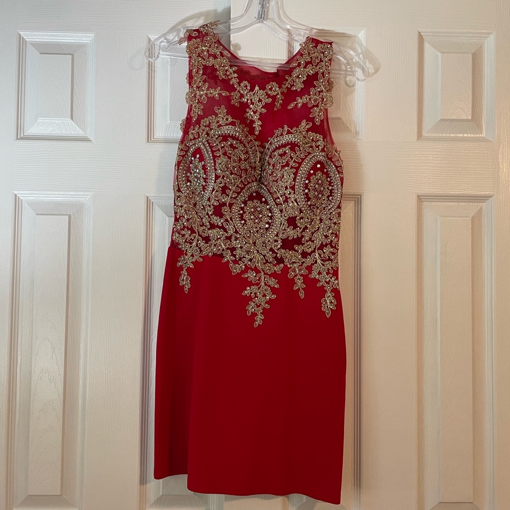 Red cocktail dress
